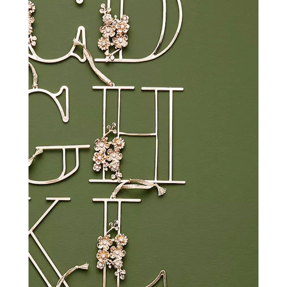 Anthropologie Floral Monogram Ornament - Picture 4 of 16